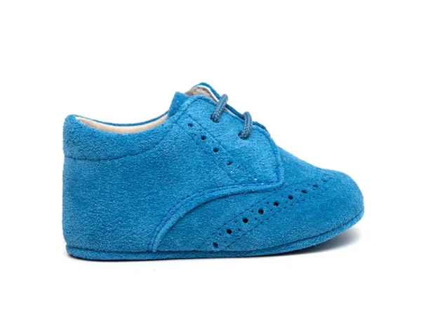 Blucher cordón con picados azul