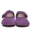 Merceditas velcro botón morado