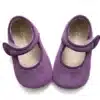 Merceditas velcro botón morado